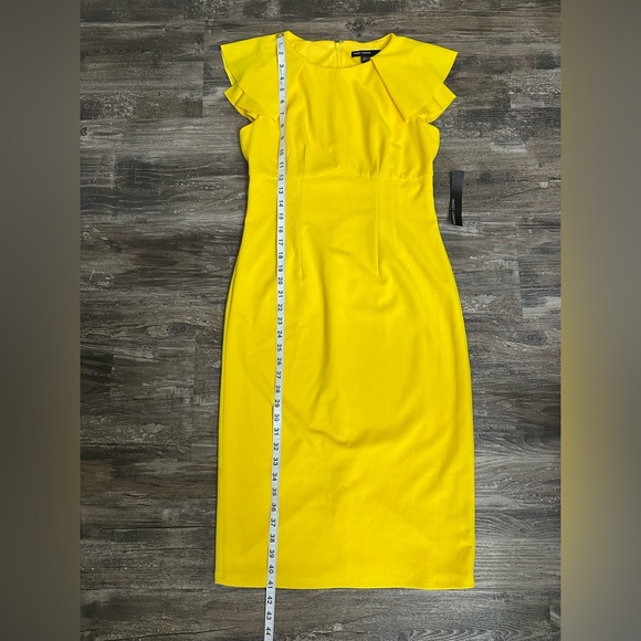NWT Maggy London Women’s Yellow Midi Dress Size 2 - Picture 6 of 12